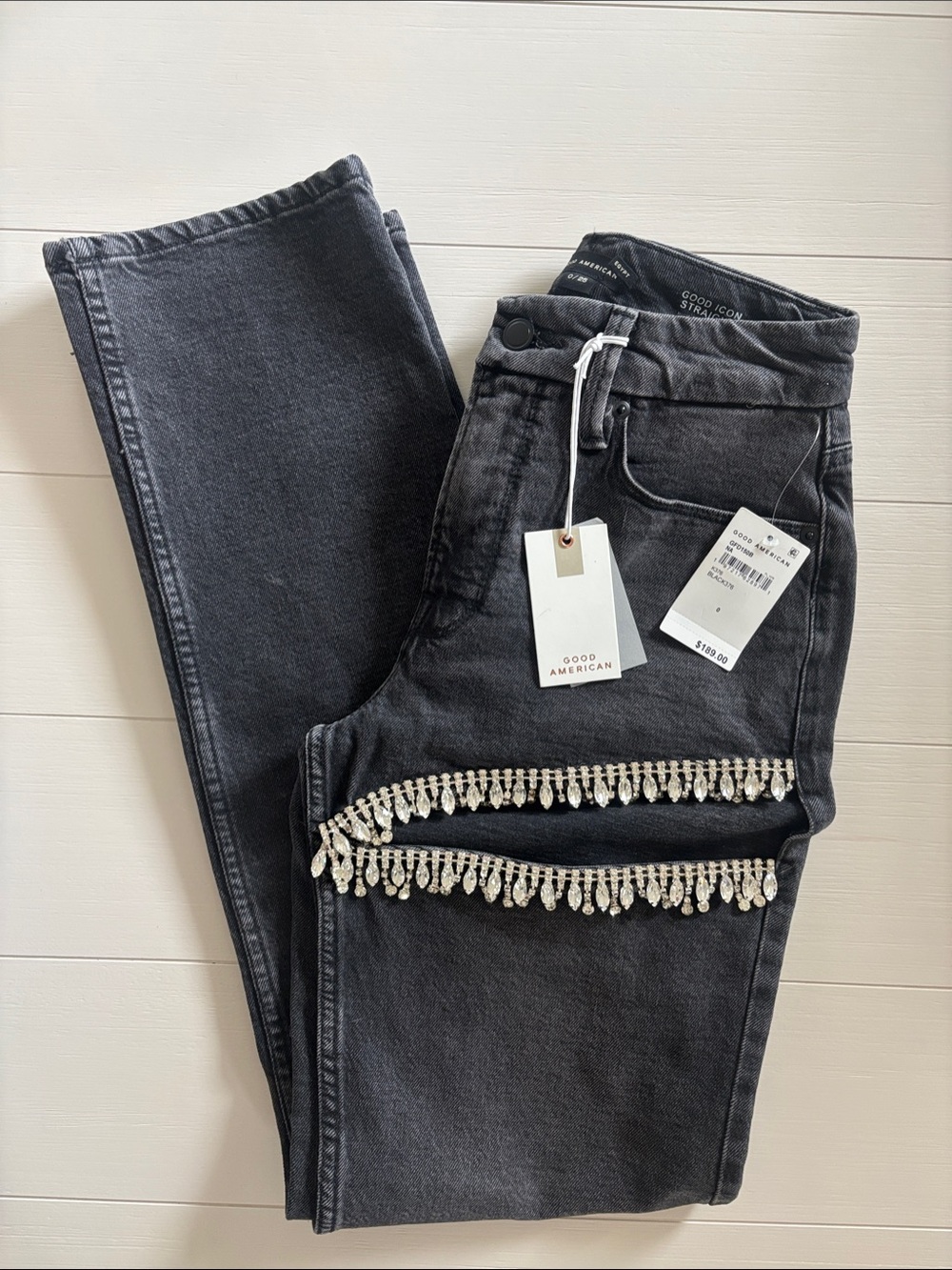 Good American Good Icon Straight Size 0/25 in Black